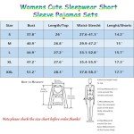 Enjoynight Women's Short Sleeve Pajama Set with Pockets