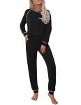 Ekouaer Women's Long Sleeve Pajama Set - Black