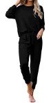 Cozy Women's Long Sleeve Pajama Set - Black