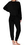Cozy Women's Long Sleeve Pajama Set - Black