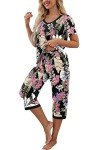 VINTATRE Women's Short Sleeve Pajama Set - Pink