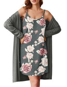 Ekouaer Women's Floral Long Sleeve Pajama Set