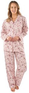 Floral Cotton Pajama Set for Women - Pink