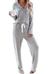 Light Gray Long Sleeve Women's Pajama Set