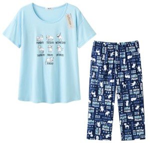 Women's Cotton Pajama Set with Capri Pants