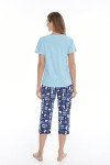 Women's Cotton Pajama Set with Capri Pants