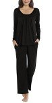 Women's Fall 2 Piece Pajama Set with Pockets