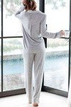Light Gray Long Sleeve Women's Pajama Set