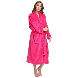 Cozy Women's Fleece Kimono Robe in Rose