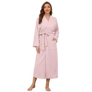 Cozy Pink Knit Long Robe for Women