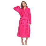 Cozy Women's Fleece Kimono Robe in Rose