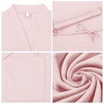 Soft Pink Long Knit Bathrobe for Women