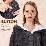 SeaKanana Women's Lightweight Hooded Grey Bathrobe