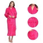 Cozy Women's Fleece Kimono Robe in Rose
