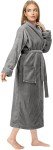 Soft Plush Fleece Bathrobe with Shawl Collar