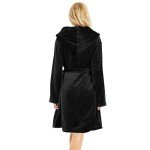 Plush Hooded Short Fleece Robe for Women