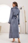Soft Plush Fleece Robe for Women - Dark Grey