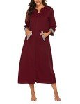 Ekouaer Women's Soft Zipper Robe with Pockets