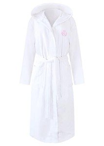 Soft Turkish Hooded Bathrobe for Women - White