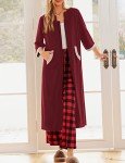 Ekouaer Women's Soft Zipper Robe with Pockets