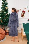 Cozy Hooded Fleece Robe for Women - Dark Gray
