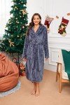 Cozy Hooded Fleece Robe for Women - Dark Gray
