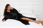 Cozy Women's Long Hooded Fleece Robe - Black