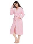 Cozy Pink Fleece Kimono Robe for Women