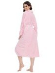 Cozy Pink Fleece Kimono Robe for Women