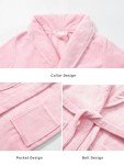Cozy Pink Fleece Kimono Robe for Women