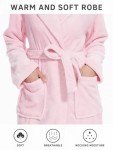 Cozy Pink Fleece Kimono Robe for Women
