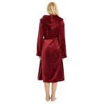 Cozy Women’s Hooded Fleece Bathrobe - A-Wine