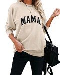LACOZY Women Graphic Sweatshirts Cute Letter Printed Shirts Crew Neck Fall Pullover Sweater Long Sleeve Top Apricot L