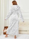 Cozy Plush Hooded Leopard Print Women's Robe