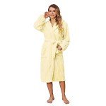 Cozy Hooded Fuzzy Robe for Women - Light Yellow