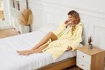 Cozy Hooded Fuzzy Robe for Women - Light Yellow
