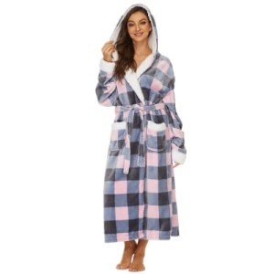 Cozy Plush Hooded Bathrobe for Women