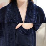 Soft Fleece Navy Blue Women's Bathrobe - L/XL