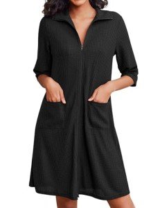 Ekouaer Lightweight Knee Length Women's Bathrobe