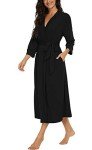 Lightweight Black Kimono Robe for Women