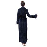 Soft Fleece Navy Blue Women's Bathrobe - L/XL