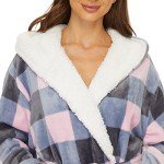 Cozy Plush Hooded Bathrobe for Women