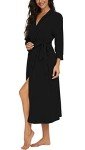 Lightweight Black Kimono Robe for Women