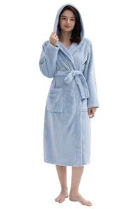 Soft Hooded Plush Fleece Robe for Women