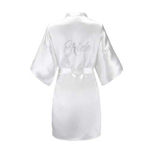 Silver Rhinestone Satin Bride & Bridesmaid Robes