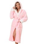 Cozy Hooded Fleece Bathrobe for Women