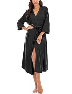 Lightweight Cotton V-Neck Kimono Robe for Women
