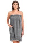 Vislivin Women's Adjustable Snap Bath Wrap - Gray
