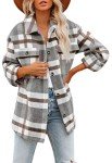 Women's Oversized Long Sleeve Flannel Shirts Collar Button Down Casual Plaid Blouse Tops