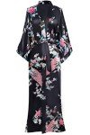 Peacock Print Women's Long Kimono Robe